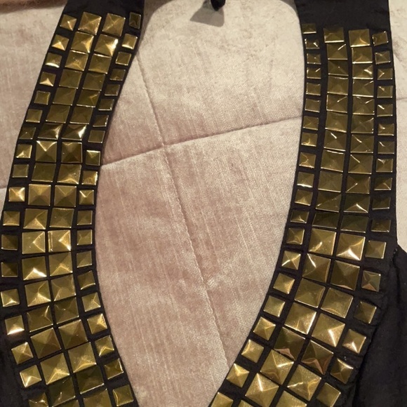 MICHAEL Kors Black/Bronze Embellished Halter Top - Picture 8 of 11